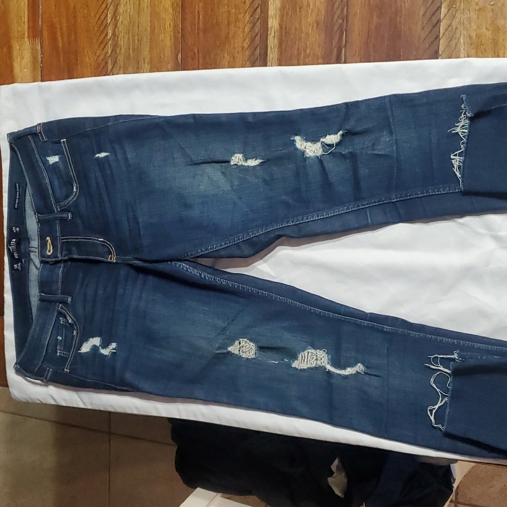 Dark Blue Hollister low rise super skinny Jeans 5R w27 l30